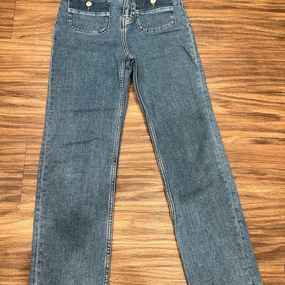 Maje first stone denim eco wash capsule high waist straight jean - Picture 8 of 12